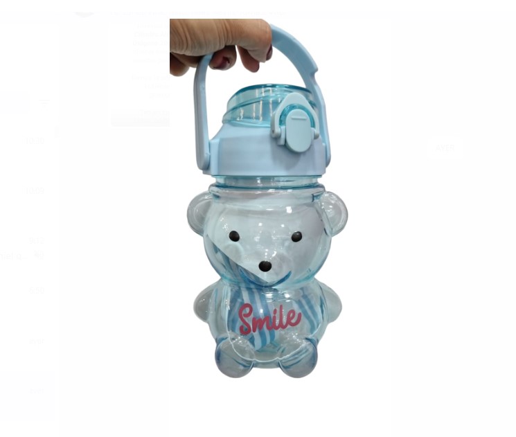 Botella Agua Diseño Osito 900 Ml Smile Colores