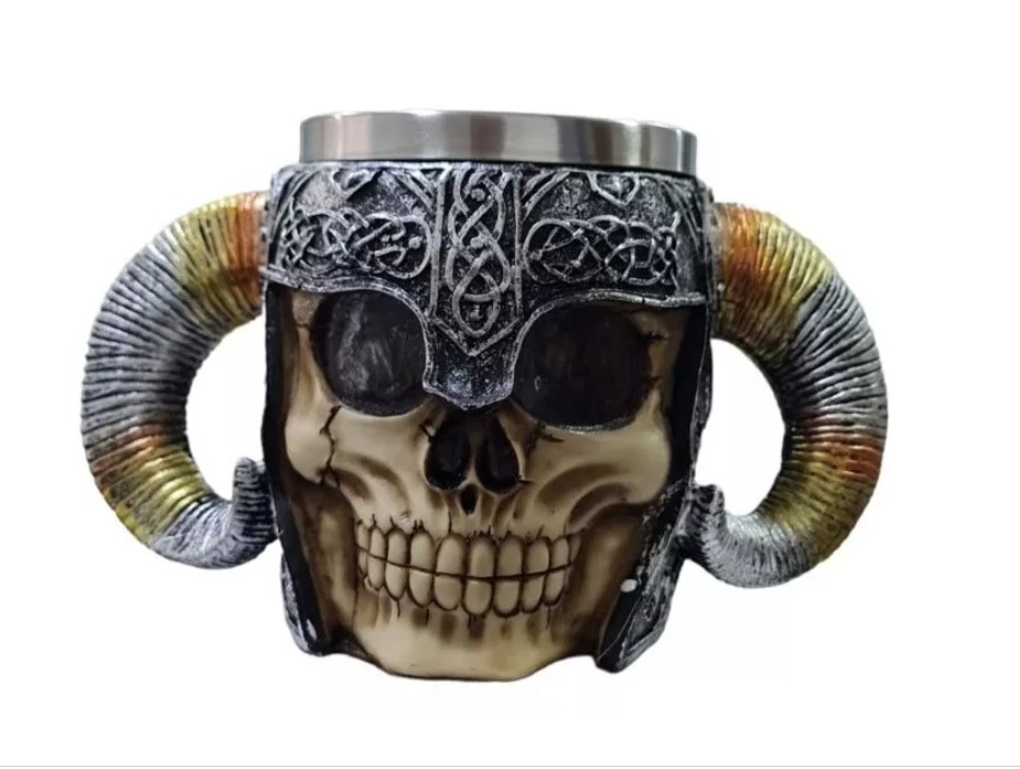Tazon Mug Medieval Resina Acero Inoxidable Frío Caliente Got