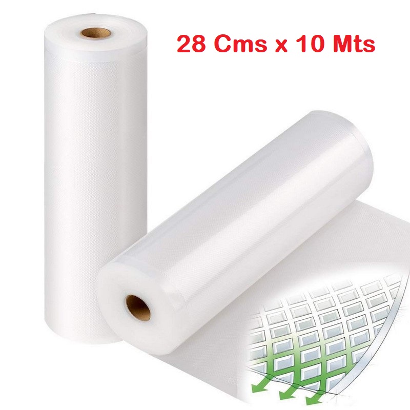 Rollo Bolsas De Calidad Para Sellar Al Vacío 28 Cms X 10 Mts