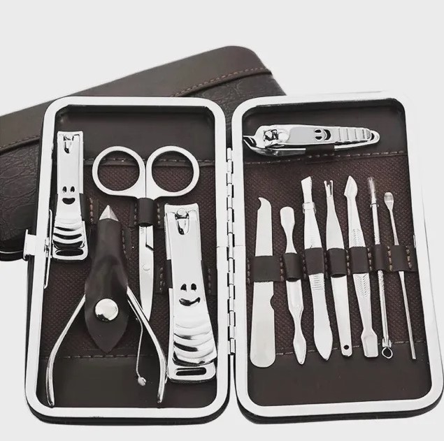 Manicure Pedicure Acero Inoxidable Estuche Set 12 Pcs