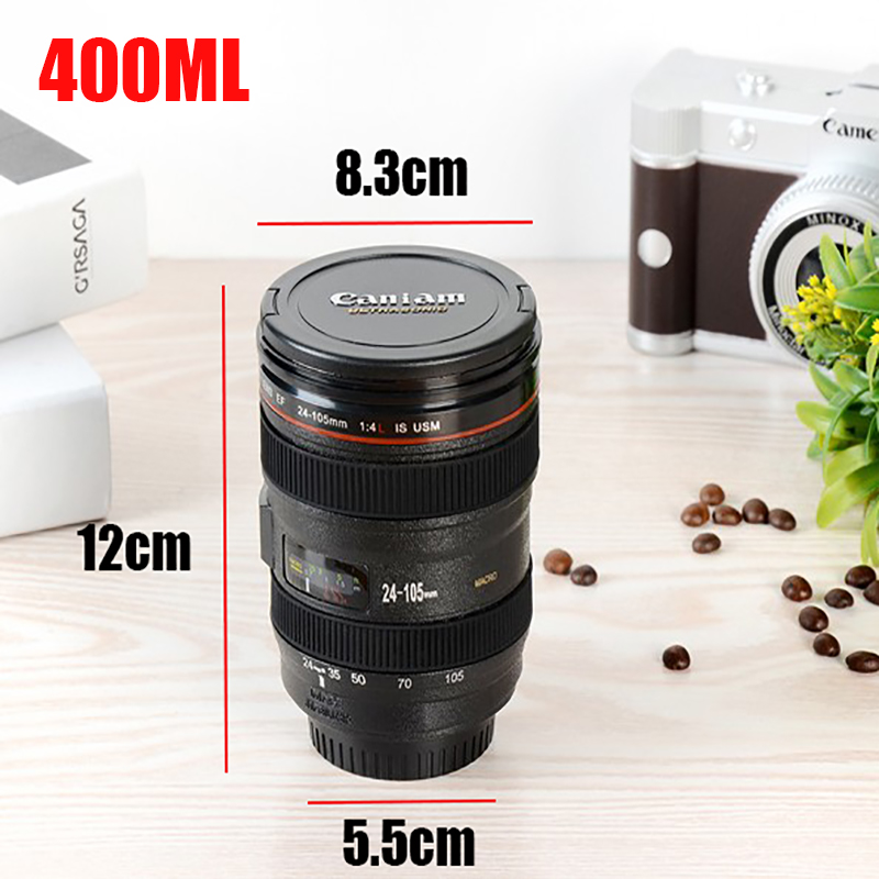 Tazón Mug Lente De Cámara Metálico Acero