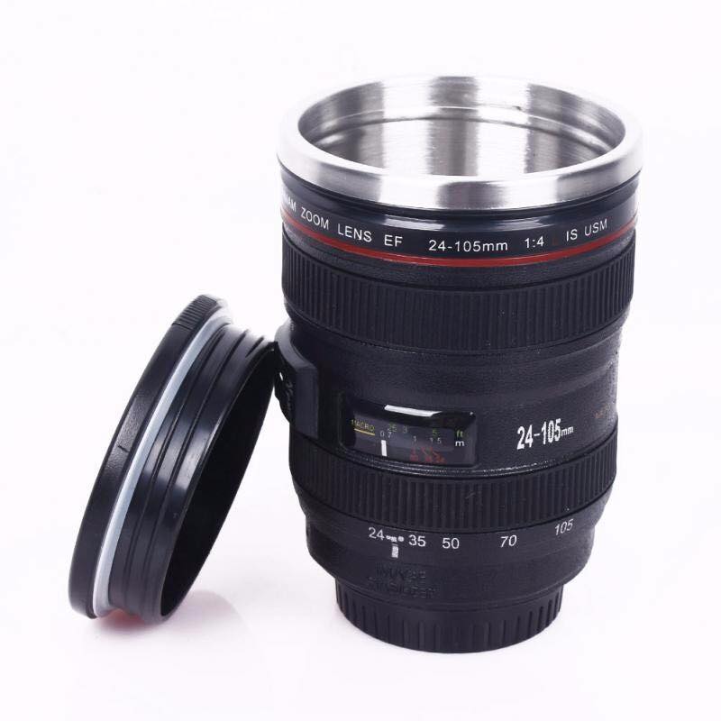 Tazón Mug Lente De Cámara Metálico Acero