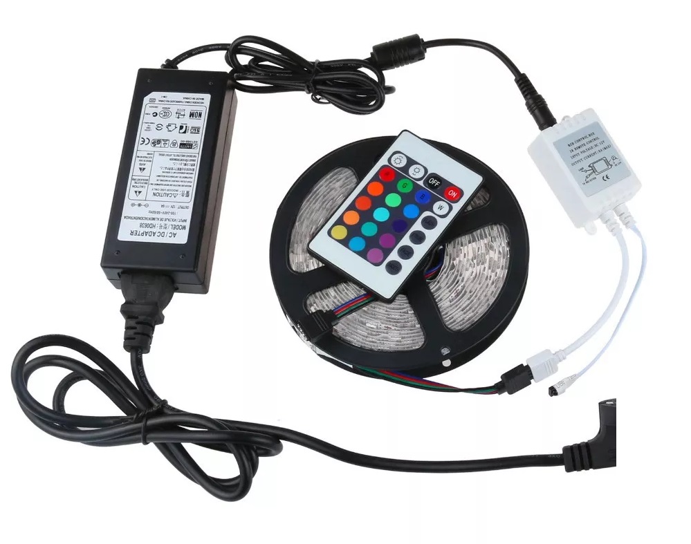 Cinta Tira Led 5050 Rgb 5mt Control Remoto Deco Hogar
